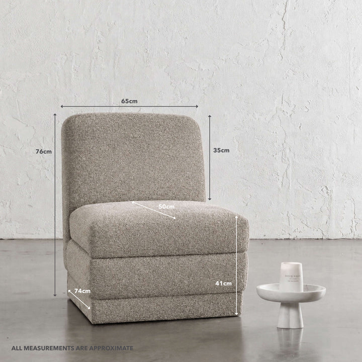 PALMERA ARMCHAIR  |  SAHARA DUNE BOUCLE | MEASUREMENTS