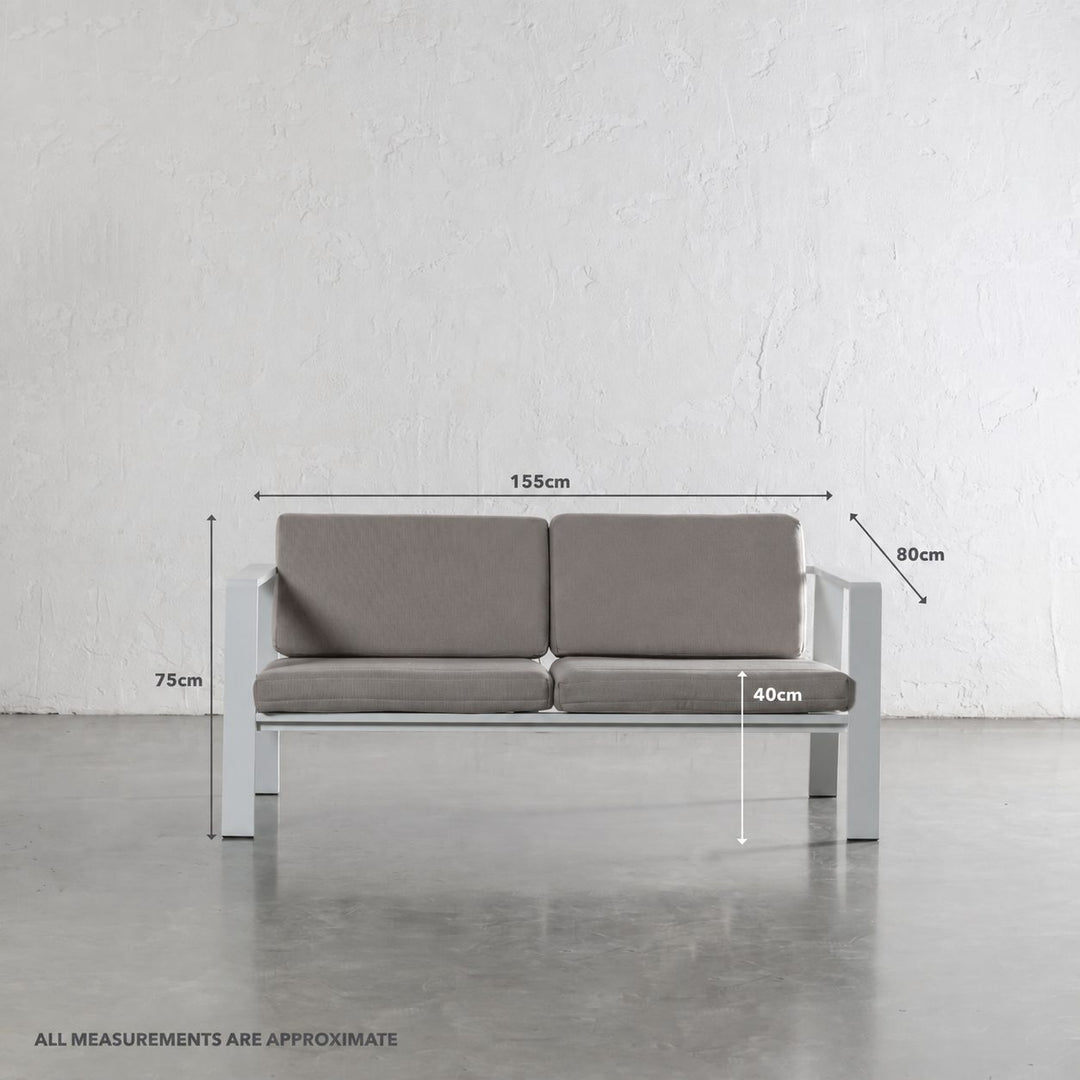 PALOMA OUTDOOR 4 PIECE LOUNGE BUNDLE   |  WHITE ALUMINIUM FRAME