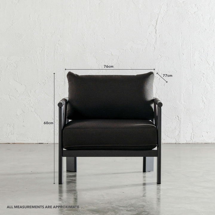 PALOMA CONTEMPO OUTDOOR 4 PIECE LOUNGE BUNDLE | ANTHRACITE ALUMINIUM FRAME | LOUNGE CHAIR MEASUREMENTS