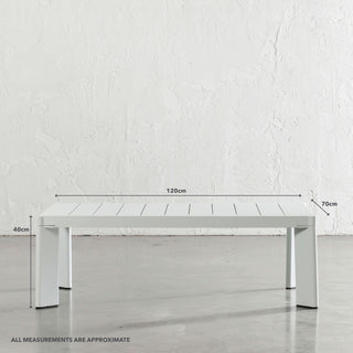 PALOMA CONTEMPO OUTDOOR 4 PIECE LOUNGE BUNDLE  |  WHITE ALUMINIUM FRAME | COFFEE TABLE MEASUREMENTS