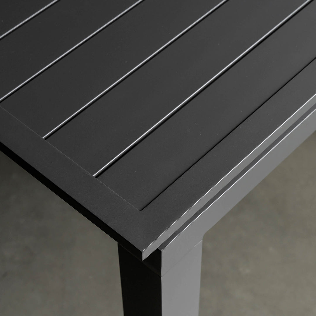 PALOMA MODERNA EXTENSION DINING TABLE   |  ANTHRACITE ALUMINIUM  |  CLOSE UP