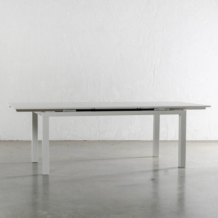 PALOMA MODERNA EXTENSION DINING TABLE   |  WHITE ALUMINIUM  |  AT 240CM