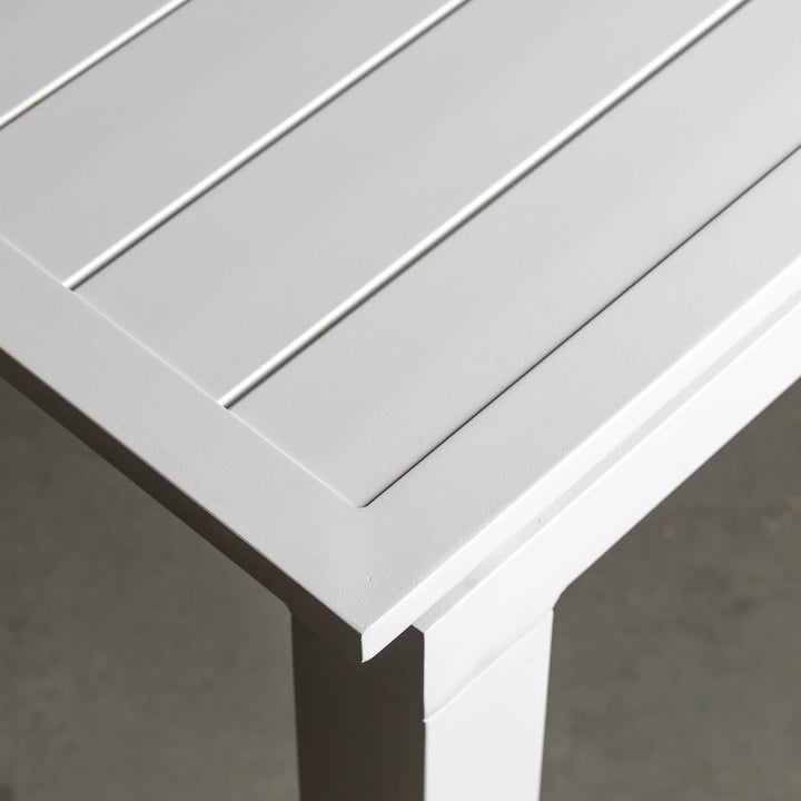 PALOMA MODERNA EXTENSION DINING TABLE   |  WHITE ALUMINIUM  |  CLOSE UP