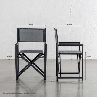 PALOMA MODERNA OUTDOOR DIRECTOR CHAIR | ANTHRACITE FRAME | MEASUREMENTS