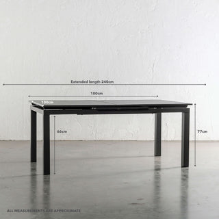 PALOMA MODERNA OUTDOOR EXTENSION DINING TABLE   |  ANTHRACITE ALUMINIUM  |  180 - 240CM | MEASUREMENTS