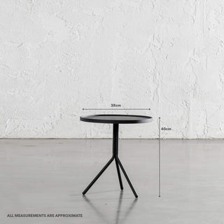 PALOMA OTKA ROUND SIDE TABLE | ANTHRACITE | MEDIUM | MEASUREMENTS