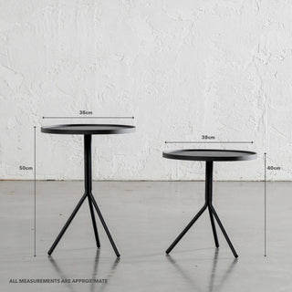 PALOMA OTKA ROUND SIDE TABLE | ANTHRACITE | MEASUREMENTS