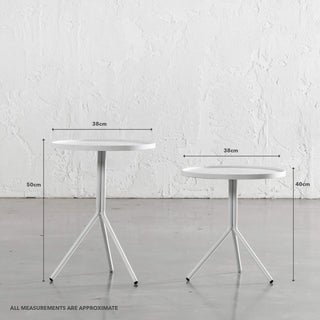 PALOMA OTKA ROUND SIDE TABLE | WHITE | MEASUREMENTS