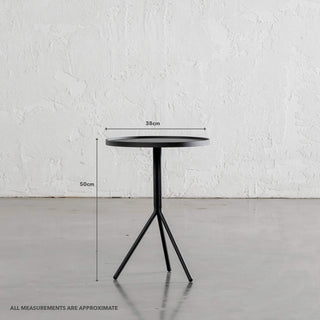 PALOMA OTKA ROUND SIDE TABLE | ANTHRACITE | LARGE | MEASUREMENTS