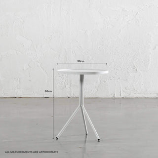 PALOMA OTKA ROUND SIDE TABLE | WHITE | LARGE | MEASUREMENTS