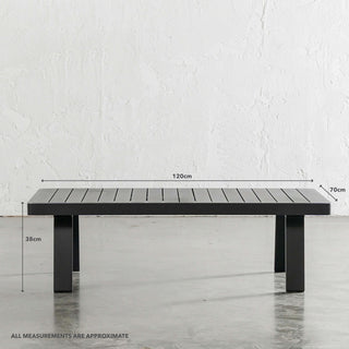 PALOMA OUTDOOR COFFEE TABLE   |  ANTHRACITE ALUMINIUM FRAME | MEASUREMENTS