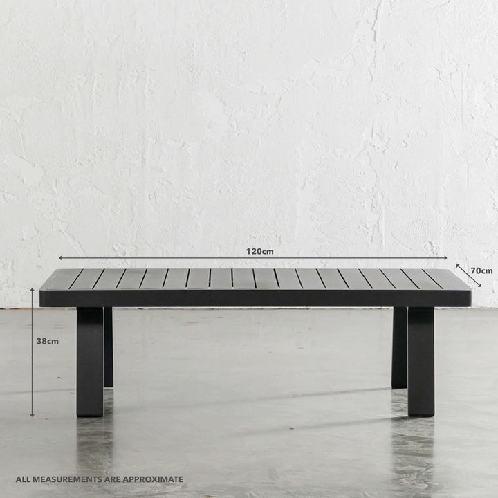 PALOMA OUTDOOR COFFEE TABLE   |  ANTHRACITE ALUMINIUM FRAME | MEASUREMENTS