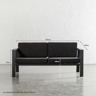 PALOMA OUTDOOR 2 SEAT SOFA   |  ANTHRACITE ALUMINIUM FRAME | MEASUREMENTS