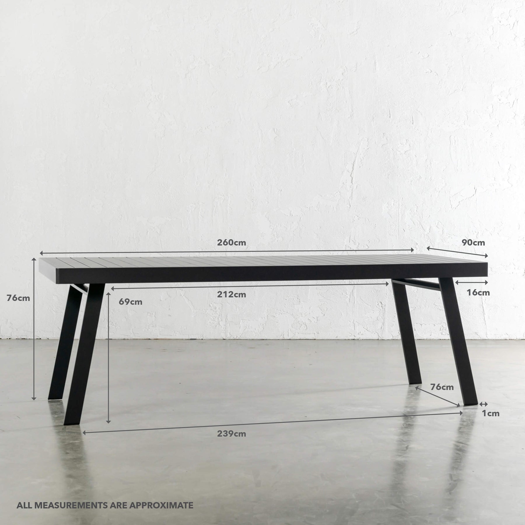 Table Slant PALOMA OUTDOOR SLATTED DINING TABLE | ANTHRACITE ALUMINIUM | OUTDOOR ...