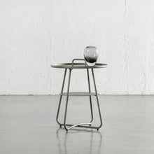 PALOMA SIDE TABLE WITH HANDLE  |  MANGROVE OLIVE