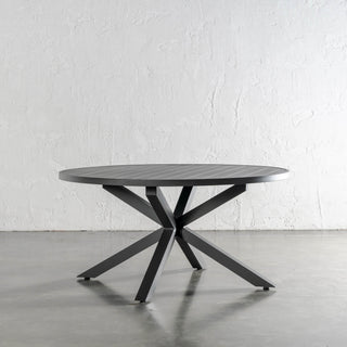 PALOMA OUTDOOR SLATTED DINING TABLE   |  ANTHRACITE ALUMINIUM  |  ROUND 120CM