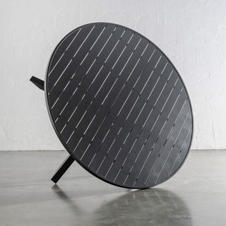 PALOMA OUTDOOR SLATTED DINING TABLE   |  ANTHRACITE ALUMINIUM  |  ROUND 180CM