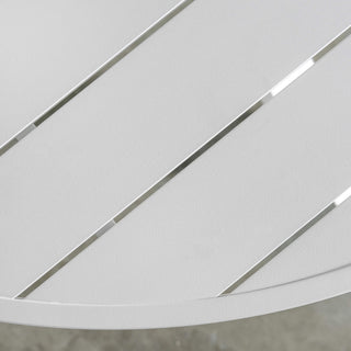PALOMA OUTDOOR SLATTED DINING TABLE   |  WHITE ALUMINIUM  |  ROUND 180CM