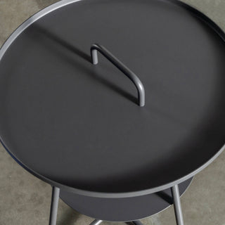 PALOMA SIDE TABLE WITH HANDLE CLOSE UP | ANTHRACITE