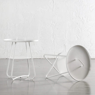 PALOMA SIDE TABLE WITH HANDLE | WHITE