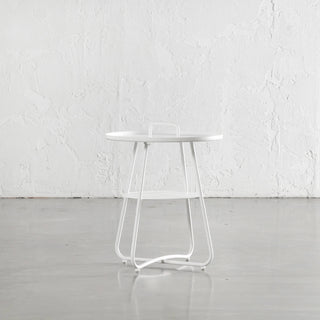 PALOMA SIDE TABLE WITH HANDLE | WHITE