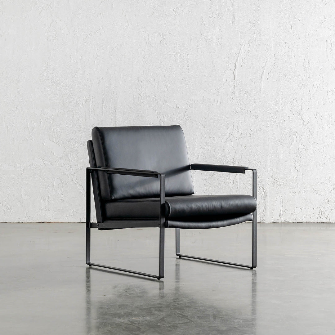 PAMINA VEGAN LEATHER ARMCHAIR  |  NOIR BLACK