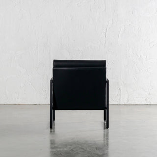 PAMINA VEGAN LEATHER ARMCHAIR  |  NOIR BLACK  |  BACK VIEW