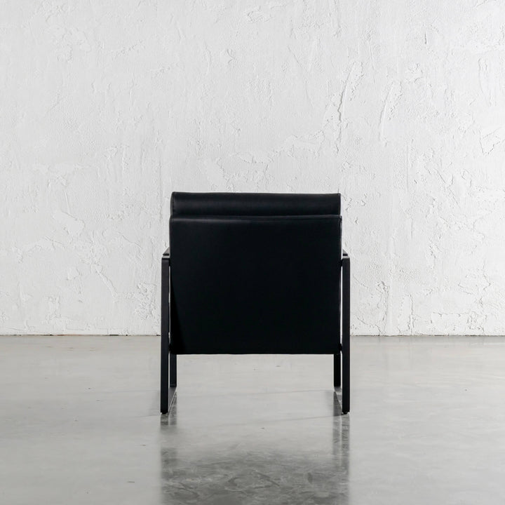 PAMINA VEGAN LEATHER ARMCHAIR  |  NOIR BLACK  |  BACK VIEW