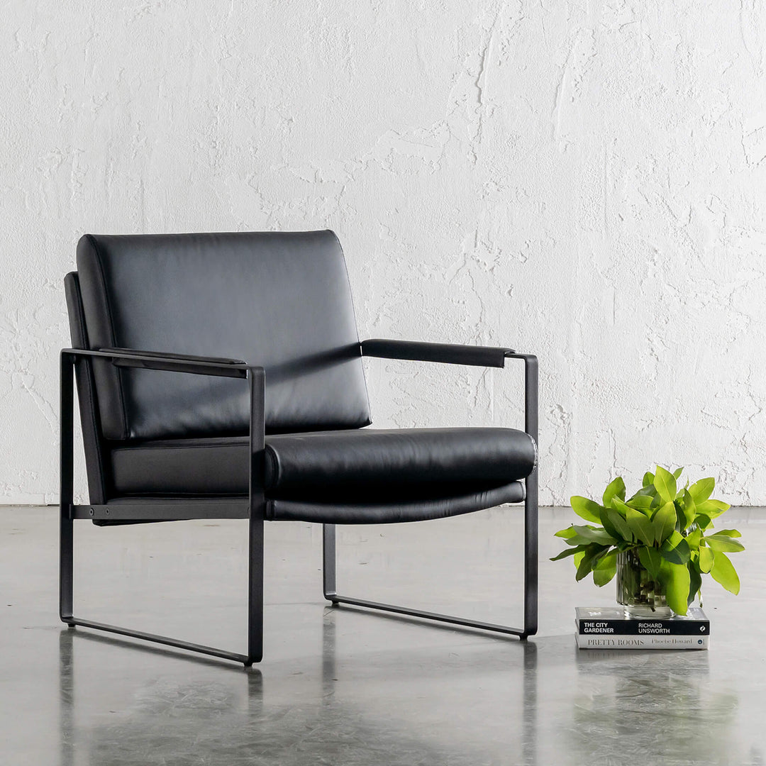 PAMINA VEGAN LEATHER ARMCHAIR | NOIR BLACK