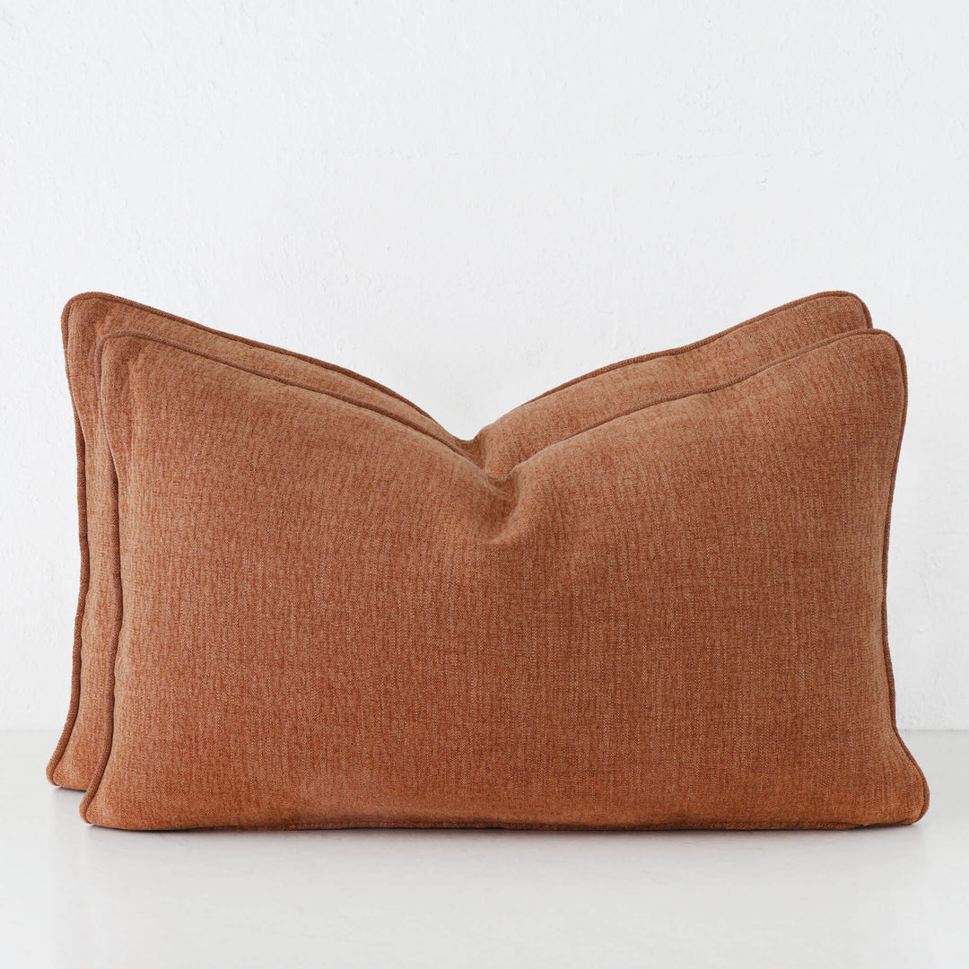 PANTANO LINEN WEAVE CUSHION BUNDLE X2 | 40X60 | FIRED EARTH TERRA