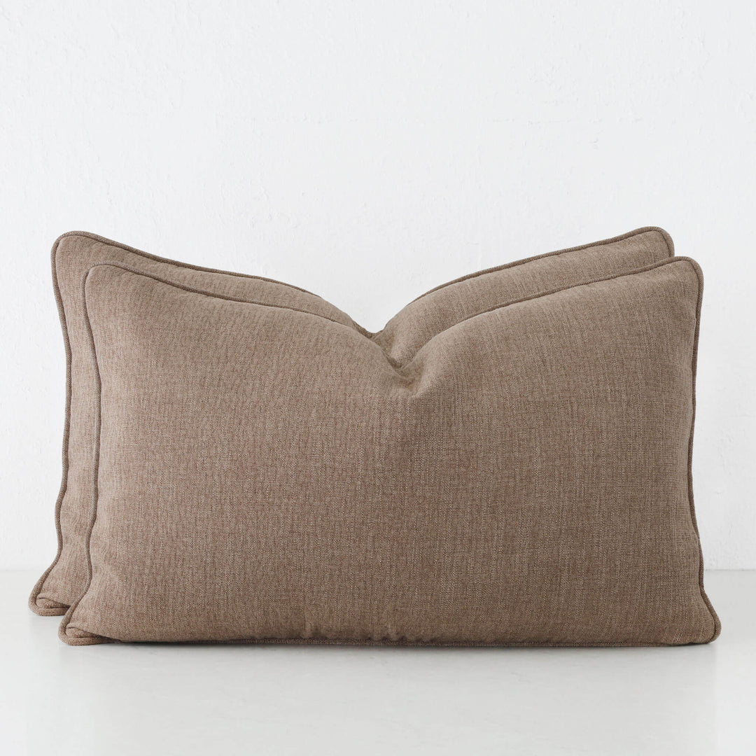 PANTANO LINEN WEAVE CUSHION BUNDLE X2  |  40X60  |  COCOA DUST