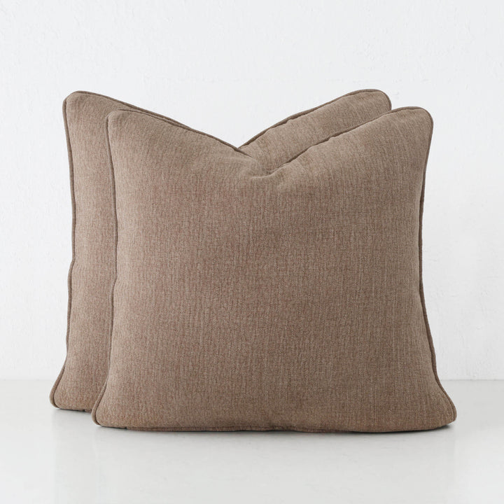 PANTANO LINEN WEAVE CUSHION BUNDLE X2  |  50X50  |  COCOA DUST