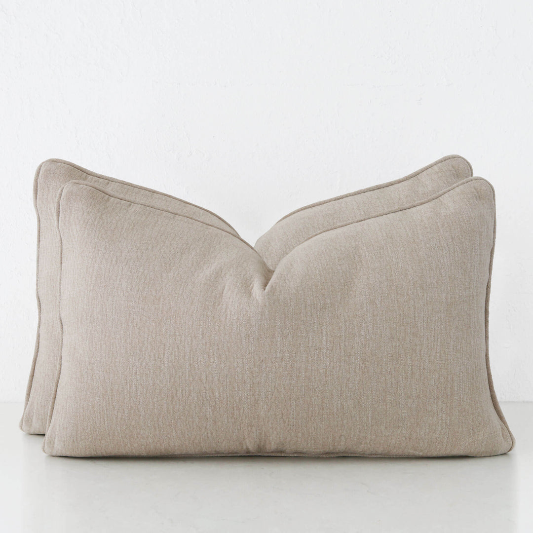 PANTANO LINEN WEAVE CUSHION BUNDLE X2  |  40X60  |  PEBBLE SHADOW