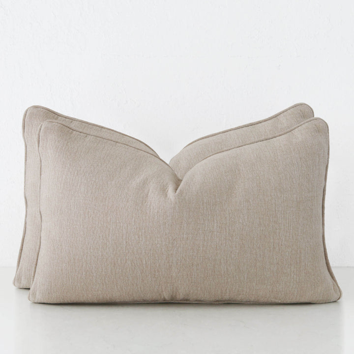 PANTANO LINEN WEAVE CUSHION BUNDLE X2  |  40X60  |  PEBBLE SHADOW