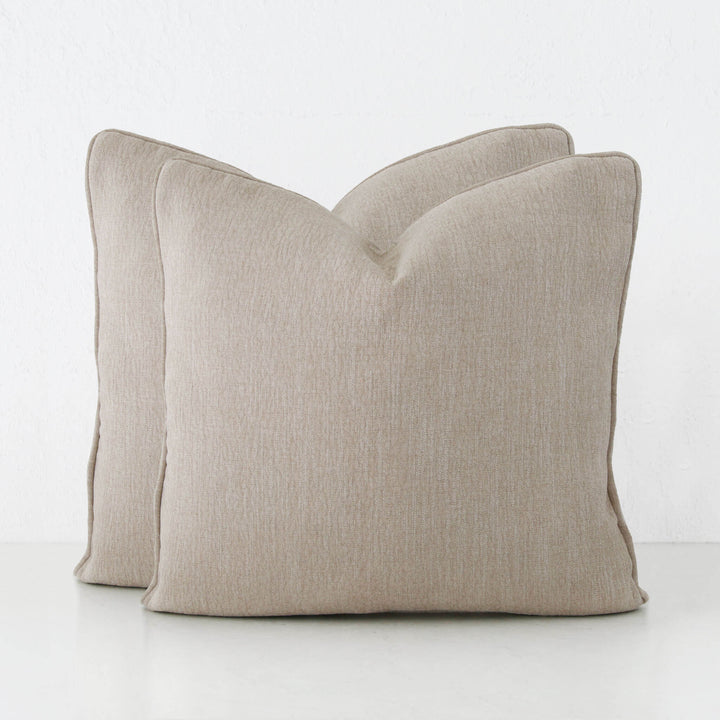 PANTANO LINEN WEAVE CUSHION BUNDLE X2  |  50X50  |  PEBBLE SHADOW