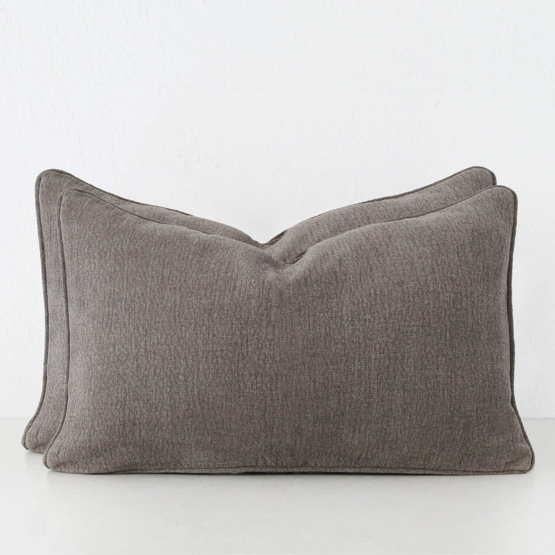 PANTANO LINEN WEAVE CUSHION BUNDLE X2  |  40X60  |  SMOKE HAZE