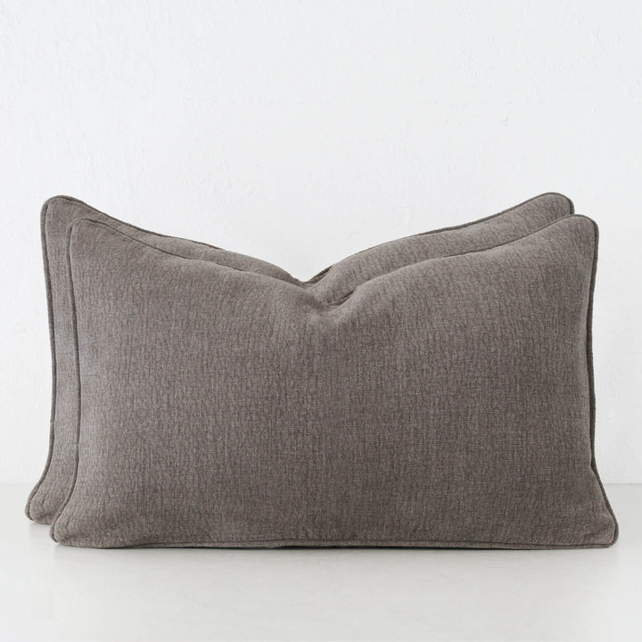 PANTANO LINEN WEAVE CUSHION BUNDLE X2  |  40X60  |  SMOKE HAZE