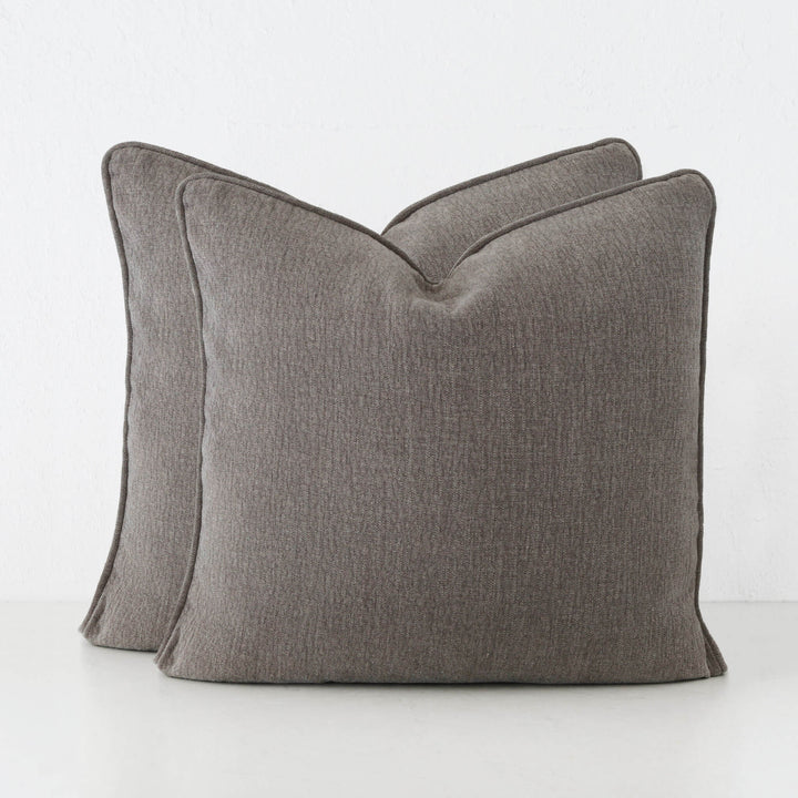 PANTANO LINEN WEAVE CUSHION BUNDLE X2  |  50X50  |  SMOKE HAZE