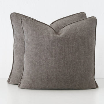 PANTANO LINEN WEAVE CUSHION BUNDLE X2  |  60X60  |  SMOKE HAZE