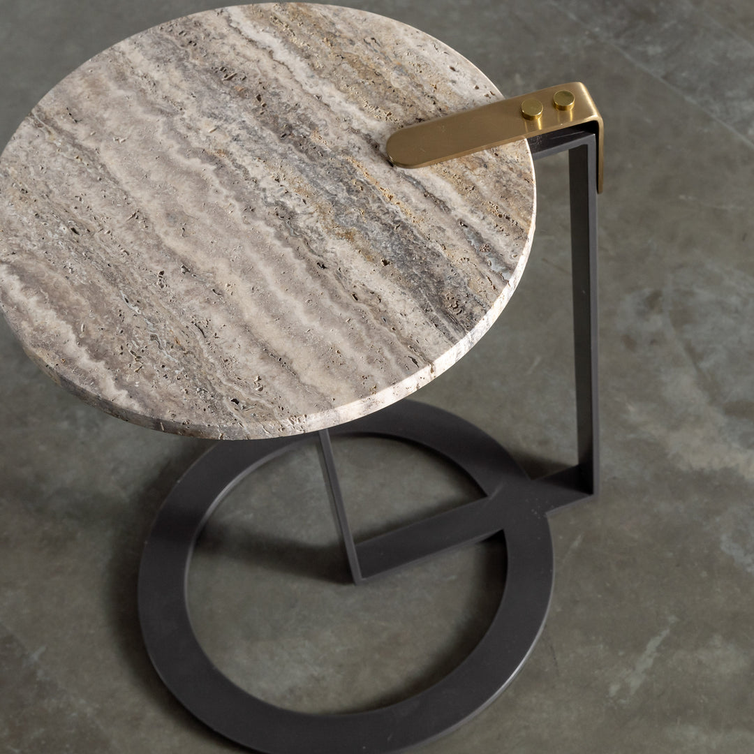 PANZANO ROUND SIDE TABLE  |  NATURAL MARBLE