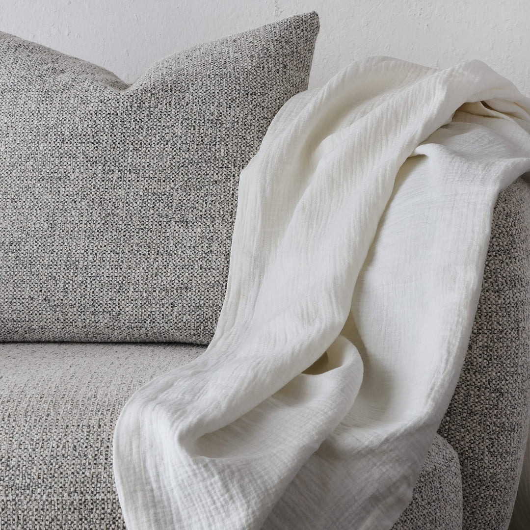PARC RAPHAEL WAFFLE WEAVE LINEN THROW  |  170X130CM  |  WHITE WEAVE