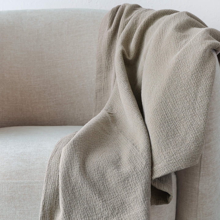 PARC RAPHAEL WAFFLE WEAVE LINEN THROW  |  170X130CM  |  BEIGE WEAVE V2