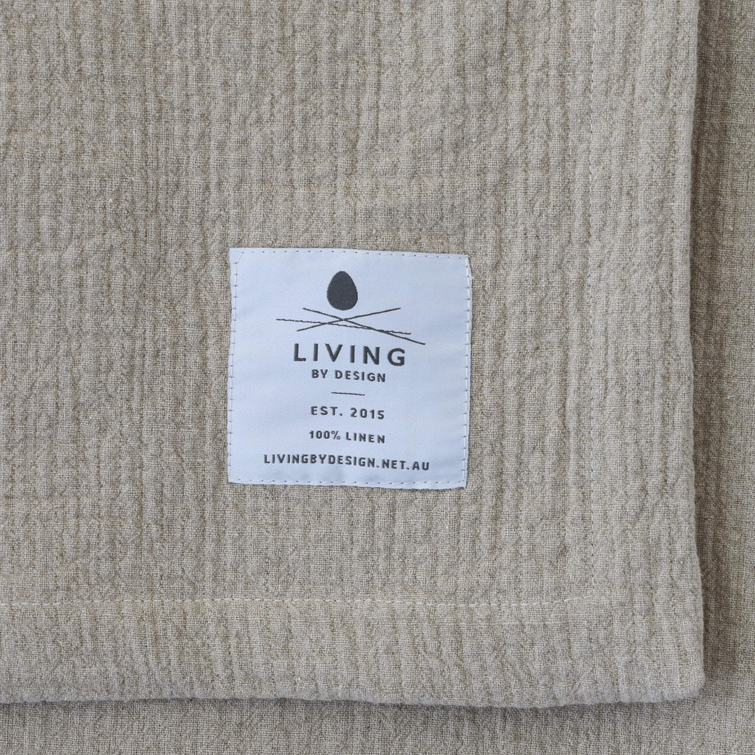 PARC RAPHAEL WAFFLE WEAVE LINEN THROW  |  170X130CM  |  BEIGE WEAVE