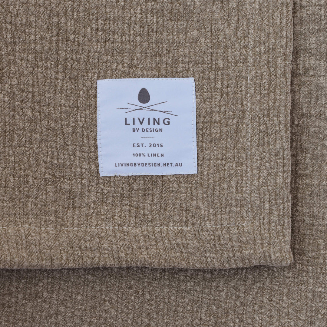 PARC RAPHAEL WAFFLE WEAVE THROW  |  170X130CM  | TAUPE WEAVE LINEN