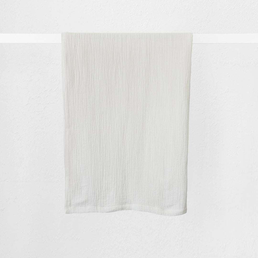 PARC RAPHAEL WAFFLE WEAVE LINEN THROW  |  170X130CM  |  WHITE WEAVE