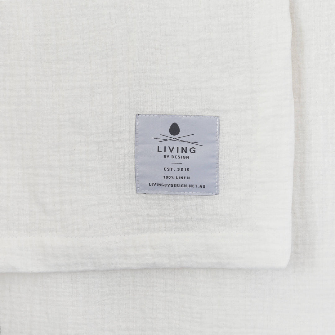 PARC RAPHAEL WAFFLE WEAVE THROW  |  170X130CM  |  WHITE WEAVE LINEN