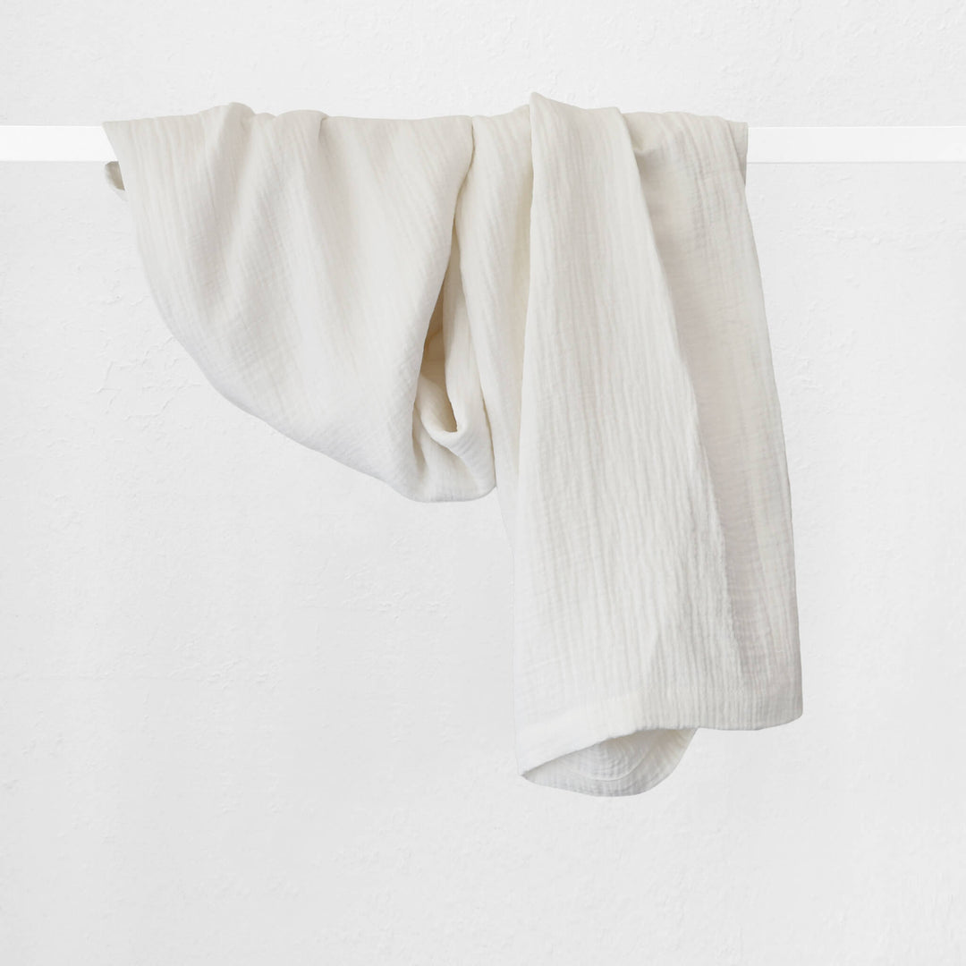 PARC RAPHAEL WAFFLE WEAVE LINEN THROW  |  170X130CM  |  WHITE WEAVE