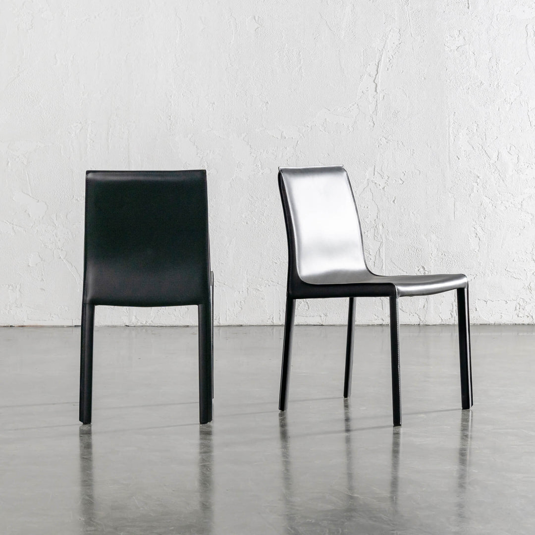 PRE ORDER  |  PARSONS MID CENTURY VEGAN LEATHER DINING CHAIR  |  NOIR BLACK