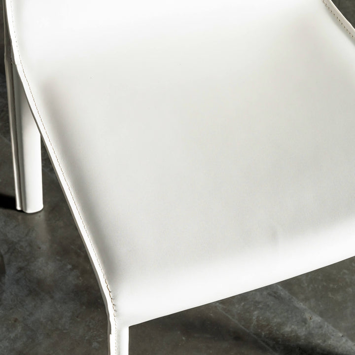 PARSONS MID CENTURY VEGAN LEATHER DINING CHAIR  |  LIMED WHITE