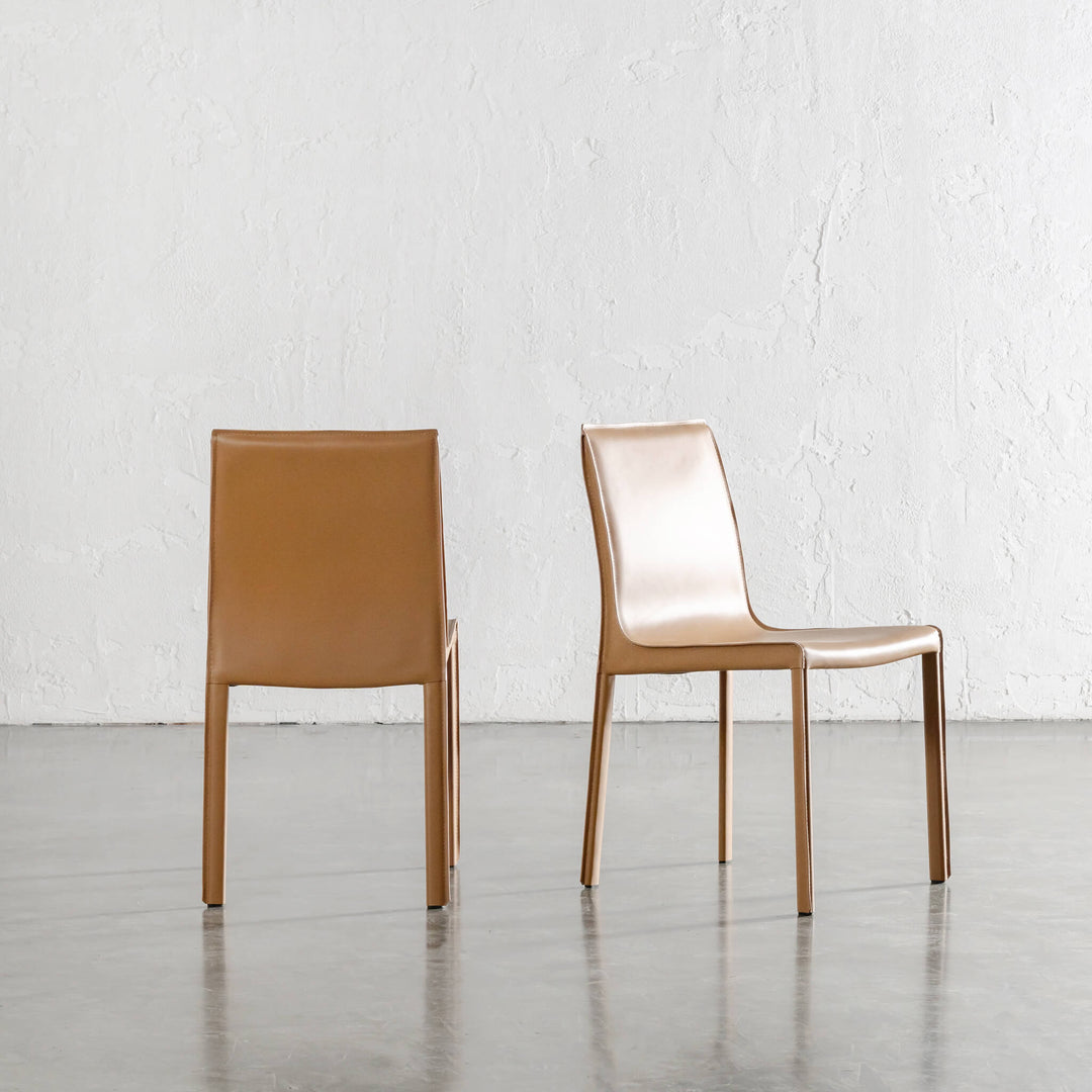 PRE ORDER  |  PARSONS MID CENTURY VEGAN LEATHER DINING CHAIR  |  SADDLE TAN